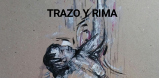 Concha Garrote: la pintura y la poesía en su nueva exposición en Tres Cantos cartel de trazo y rima: poesía viva recitada y con pntura de fondo
