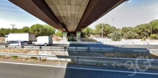 Se puede subir el gálibo sin cortar el tráfico del puente Sur de Tres Cantos inclinada