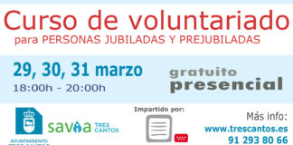 El Ayuntamiento, en el marco del Plan SAVIA, organiza un curso de formación en voluntariado para personas jubiladas de Tres Cantos