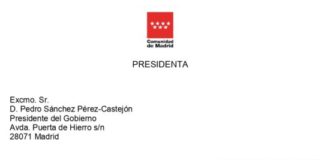 Carta de Ayuso a Sánchez: “Te ruego que no excluyas a la candidatura de Tres Cantos” (a albergar la Agencia Espacial Española)