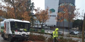 El Ayuntamiento de Tres Cantos recoge las hojas caídas en otoño