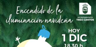 Tres Cantos encendió las luces de la ciudad y estrena iluminación navideña, el viernes 1 de diciembre en la plaza de Antonio Gala