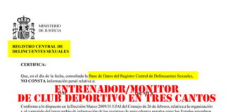 En Tres Cantos se entrena a menores sin Certificado Negativo de Delitos Sexuales En Tres Cantos se entrena a menores sin Certificado Negativo