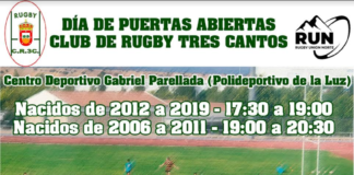 Jornada de Puertas Abiertas del Club de Rugby Tres Cantos este viernes 31 de mayo