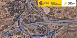 Obras en el puente nuevo de hace 3 años por rehabilitación del ramal en la M-607 sentido Madrid hacia la M-40 hasta mediados del mes de agosto
