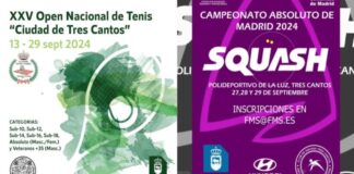 Campeonatos de squash y tenis, nacionales y regionales en Tres Cantos