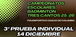 3ª Prueba Escolar de Bádminton Tres Cantos (Modalidad Individual)