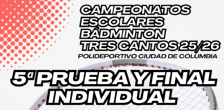 5ª prueba y final individual de Badminton